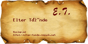 Elter Tünde névjegykártya